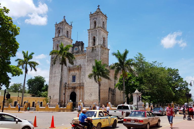 Church in Valladolid in Yucatan Mexico