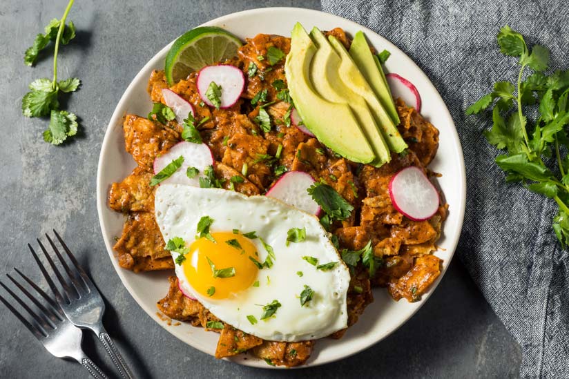 Chilaquiles food on Holbox Island in Mexico