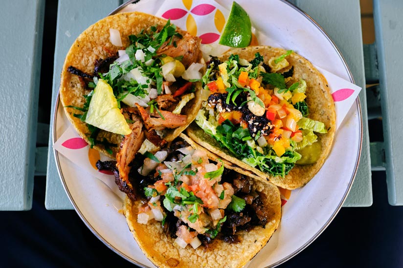 Tacos Speisen auf Insel Holbox in Mexiko