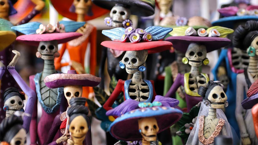 Figures of Catrina on the Day of the Dead the Dia de Muertos
