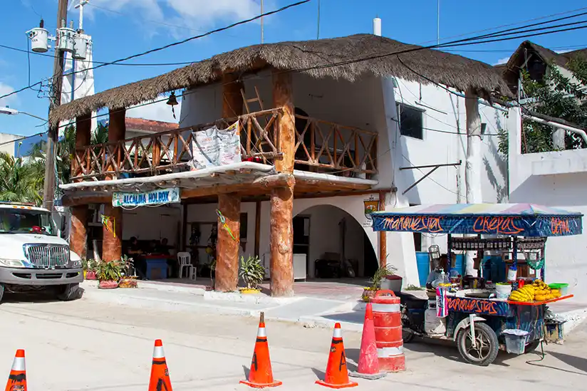 ATM in the Alcaldia on the main square on Holbox Island