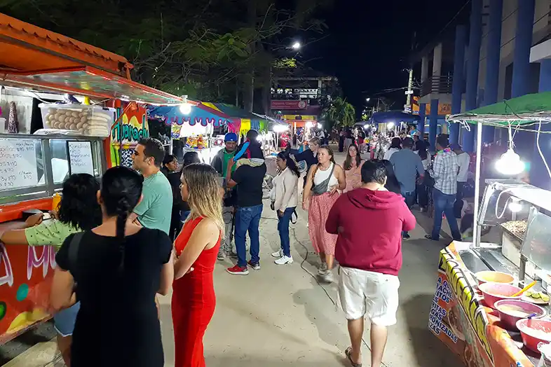 Street stalls at the Carnival of Holbox 2023