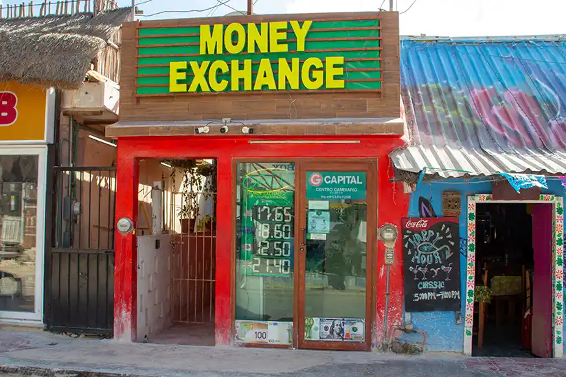 Money Exchange Wechselstube auf der Insel Holbox