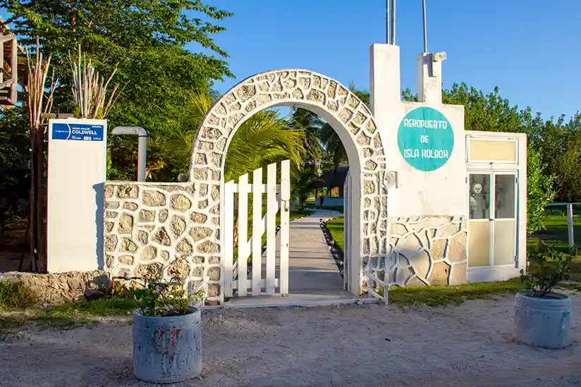 The entrance of the airport of Holbox Island