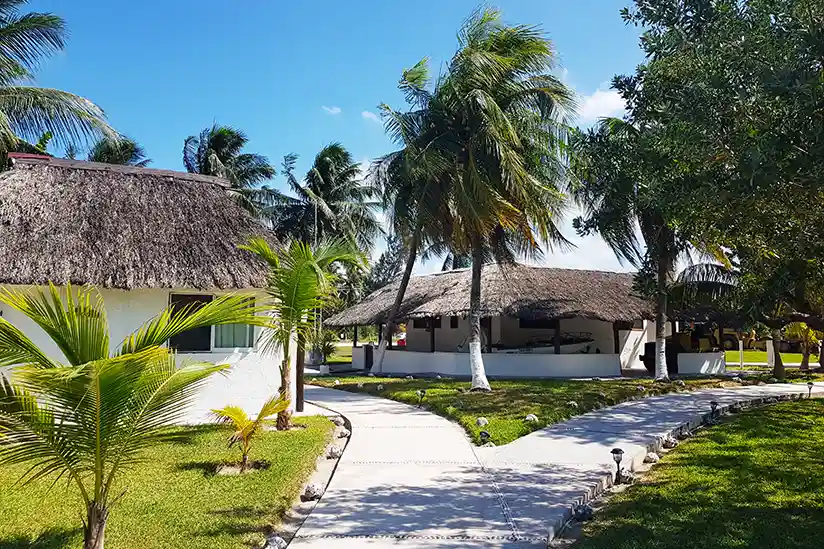 The waiting area at the airport of Holbox Island