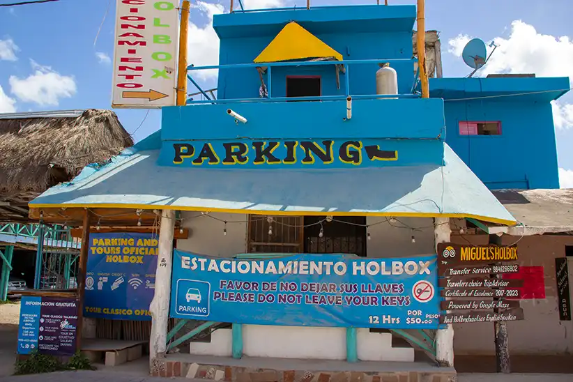 Parking garage in Chiquila near Holbox Island