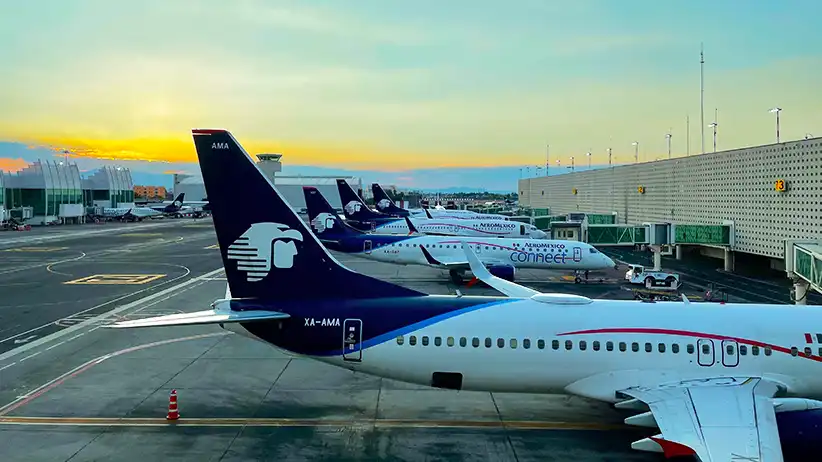 Flugzeuge von Aeromexico am Flughafen Mexiko-Stadt