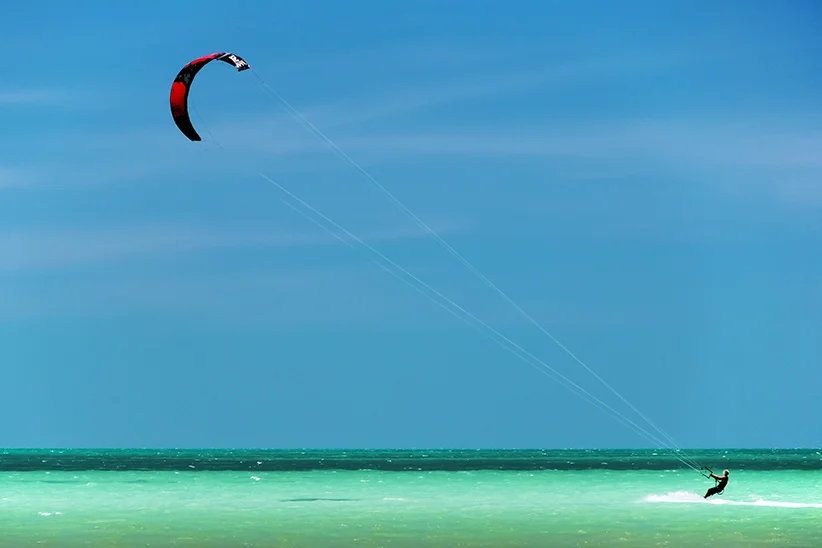 Kitesurfer on Holbox Island