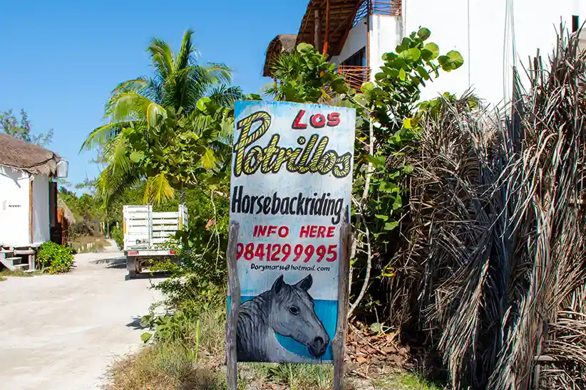 The entrance to Los Podrillos Holbox Horseback Riding