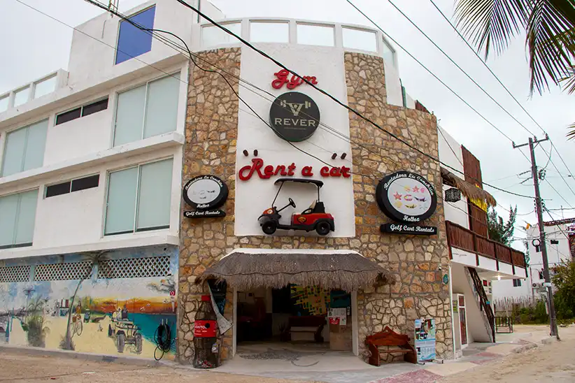 The entrance of the Rever Gym on Holbox Island