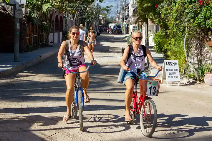 Explore Holbox Island on a rented bike