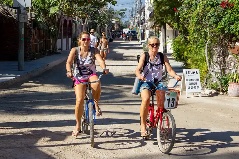 Explore Holbox Island on a rented bike