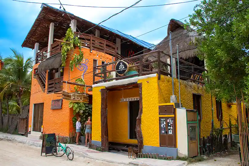 The Tribu Hostel building with the Tribu Bar next door.